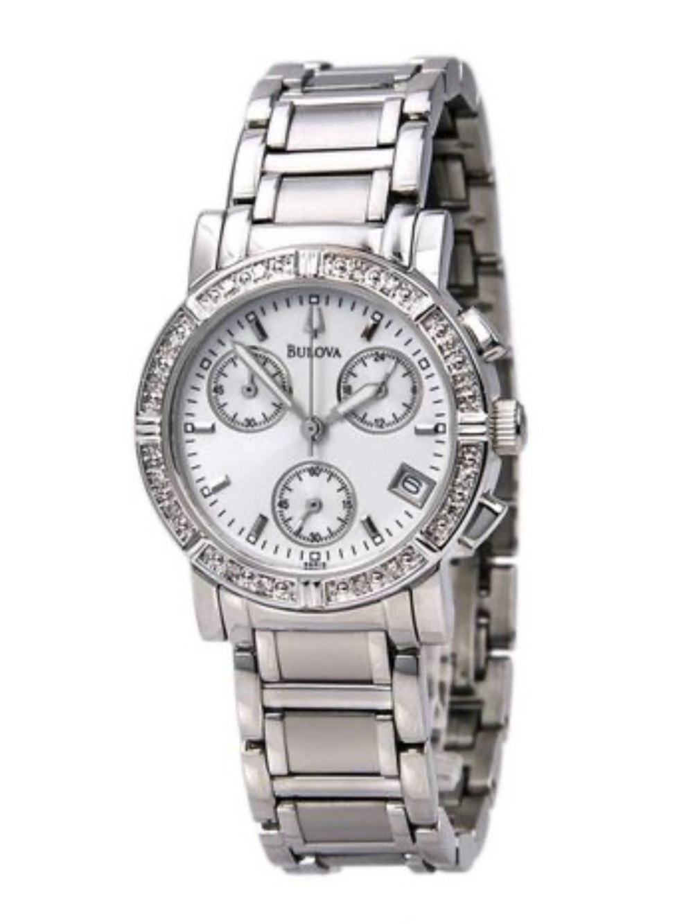 Bulova Women's Diamond Accents Multi Dial Chronograph 33mm Watch 96R19